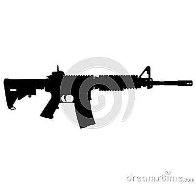 USA United States Army, United States Armed Forces, United States Marine Corps - Police fully automatic machine gun Colt M4 / M16 Stock Photo