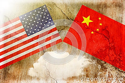 USA versus China. Trade war concept Stock Photo