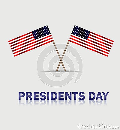 Usa waving flags to presidents day. Presidenta banner on grey background. vector eps10 Stock Photo