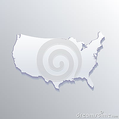 USA White flat map vector background vector illustration design id card image Vector Illustration
