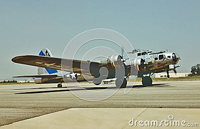 A USAAF Boeing B-17G bomber at a air show at Raleigh North Carolina on April 16 , 1990 . Editorial Stock Photo