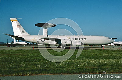 USAF Boeing E-3B Sentry 75-0558 CN 21208 LN 909 . Editorial Stock Photo