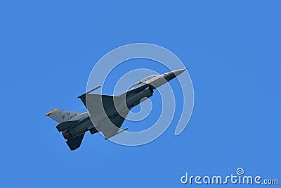 USAF F-16C/D Fighting Falcon performing aerial display at Singapore Airshow Editorial Stock Photo