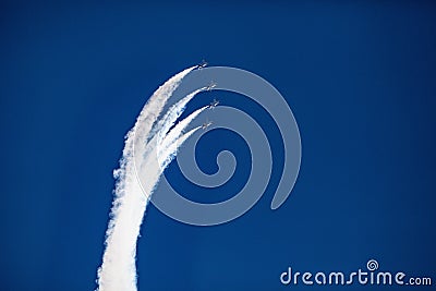 Usaf f16 jets flying at airshow Editorial Stock Photo