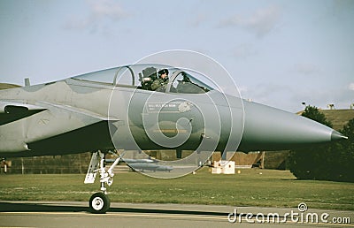 USAF McDonnell Douglas F-15C ready for a training mission from RAF Lakenheath Editorial Stock Photo