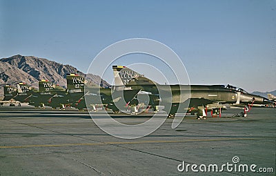 USAF at Nellis AFB, Las Vegas Nevada October 1987. Editorial Stock Photo