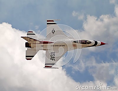 USAF Thunderbird at air show Editorial Stock Photo