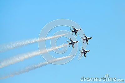 USAF Thunderbirds Diamond Formation Stock Photo