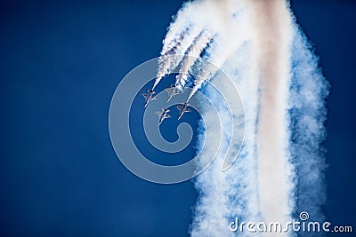 Usaf f16 jets flying at airshow Editorial Stock Photo