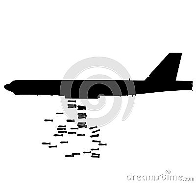 USAF united states air force Boeing B-52 Stratofortress military bomb plane, 1950s bomber military aircraft air support in flight. Stock Photo