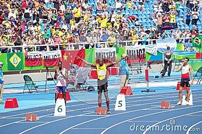 Usain Bolt at Rio2016 Olympics Editorial Stock Photo