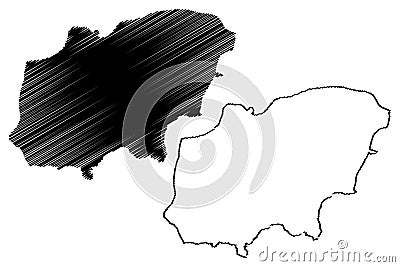 Usak map vector Vector Illustration