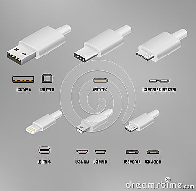 USB all type Vector Illustration