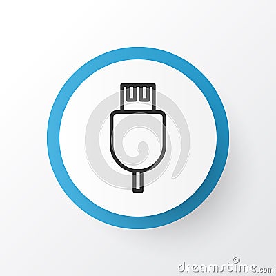 Usb Cable Icon Symbol. Premium Quality Isolated Universal Serial Bus Element In Trendy Style. Vector Illustration