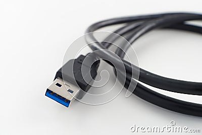 Usb3 Cable Isolated Background Stock Photo
