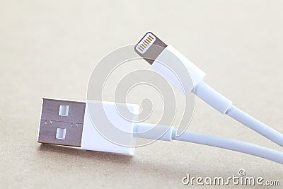 USB Cable Plug Stock Photo