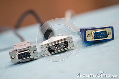 USB cable plugs Stock Photo
