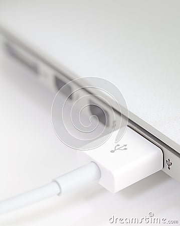 USB cable port Stock Photo