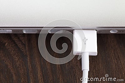 USB cable port Stock Photo