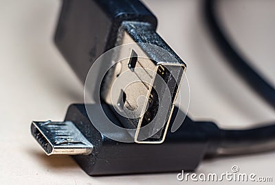 USB cable port charger Stock Photo