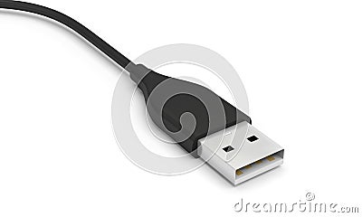 USB cable socket 3D Cartoon Illustration