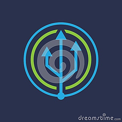 USB Connection Circle Arrow Logo vector Vector Illustration