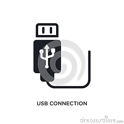 usb connection isolated icon. simple element illustration from electronic stuff fill concept icons. usb connection editable logo Vector Illustration