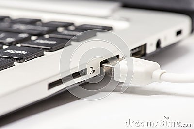 USB connection port Stock Photo