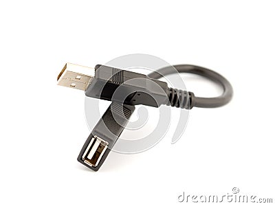 USB connectors, cable. Stock Photo