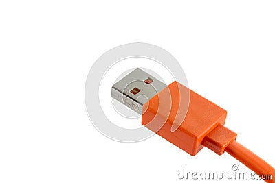 Usb data cable with digital devices, charger, OTG isolated on white Stock Photo