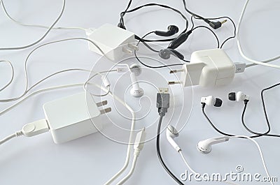 USB data charger and small talk equipment Stock Photo