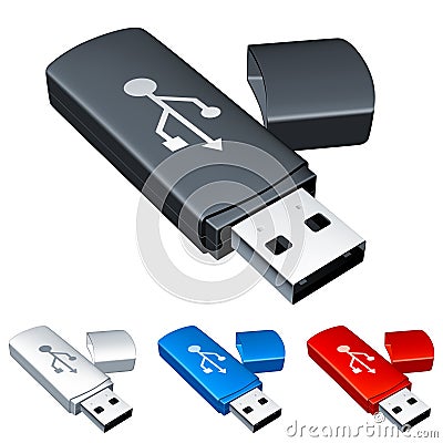 Usb flash drive. Vector Illustration