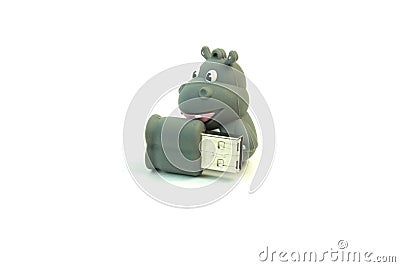 USB flash drive for a child. photo on white background. Stock Photo