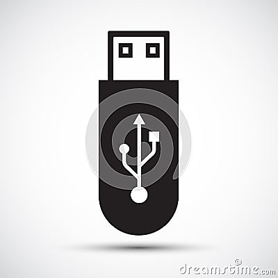 USB Flash Drive Icon Symbol Sign Isolate on White Background,Vector Illustration Vector Illustration