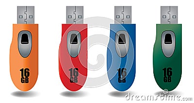 USB Flash Drive Vector Vector Illustration