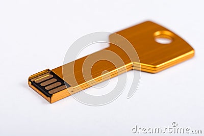 Usb flash memory key shape Stock Photo