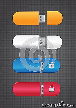 USB flash memory set Stock Photo