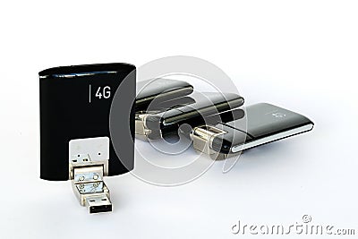 USB GPRS 3G 4G Wireless Modems Stock Photo