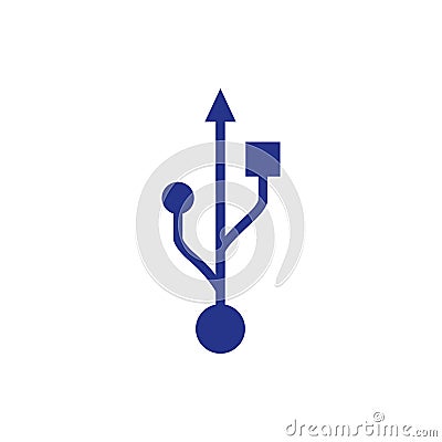 Usb icon stock vector illustration flat design style Vector Illustration