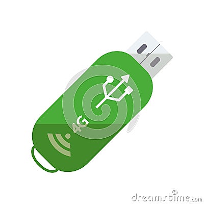 Usb internet portable flash drive transfer data device connection. Computer equipment connector Vector Illustration