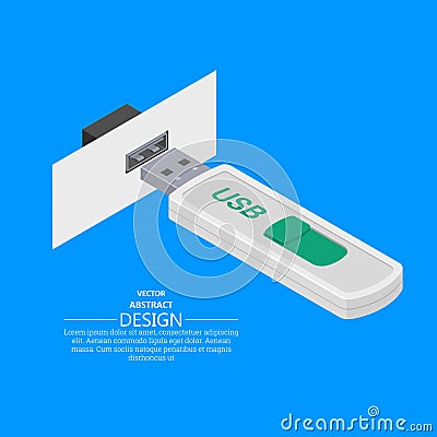 USB memory stick Vector Illustration