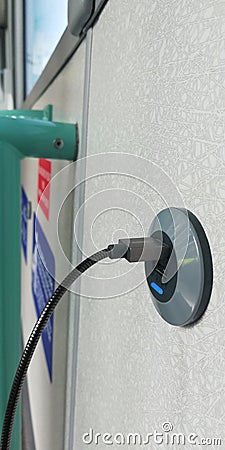 USB port and charging cable Stock Photo