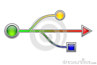 Usb sign for interface electronic hardware Vector Illustration