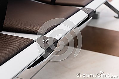 USB sockets in the seats in the airport lounge Stock Photo