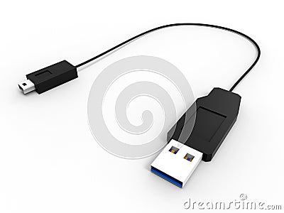 USB 3.0 to micro USB cable Cartoon Illustration