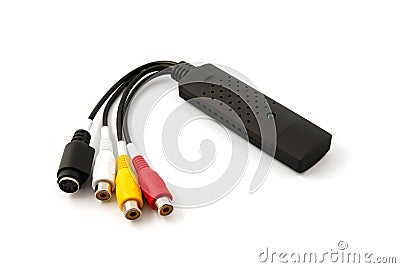 USB video audio capture adapter VHS to DVD hdd tv Stock Photo