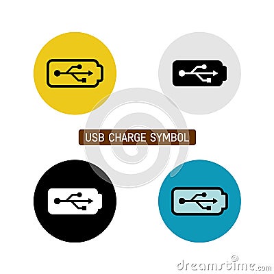 USB charge symbol Vector Illustration
