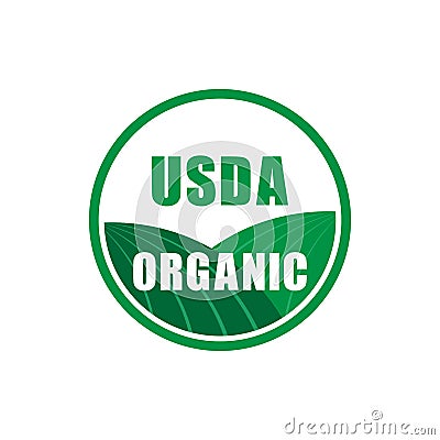 Usda organic certified stamp symbol no gmo vector icon Vector Illustration