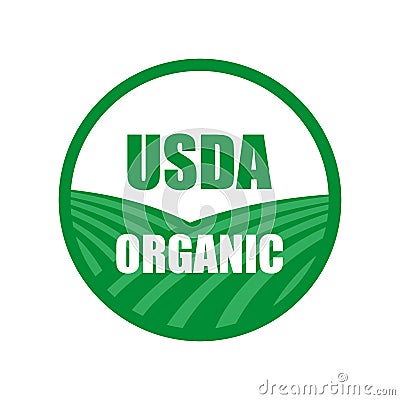 Usda organic stamp icon Cartoon Illustration