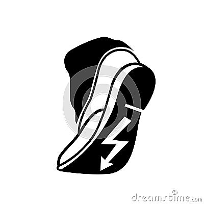 Use Anti Static Footwear Black Icon, Vector Illustration, Isolate On White Background Label. EPS10 Vector Illustration